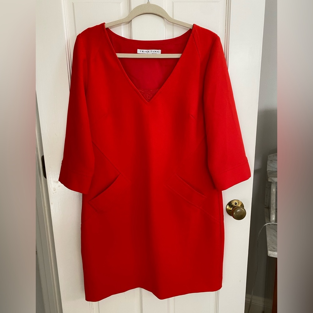Trina Turk Scarlet V-Neck Dress